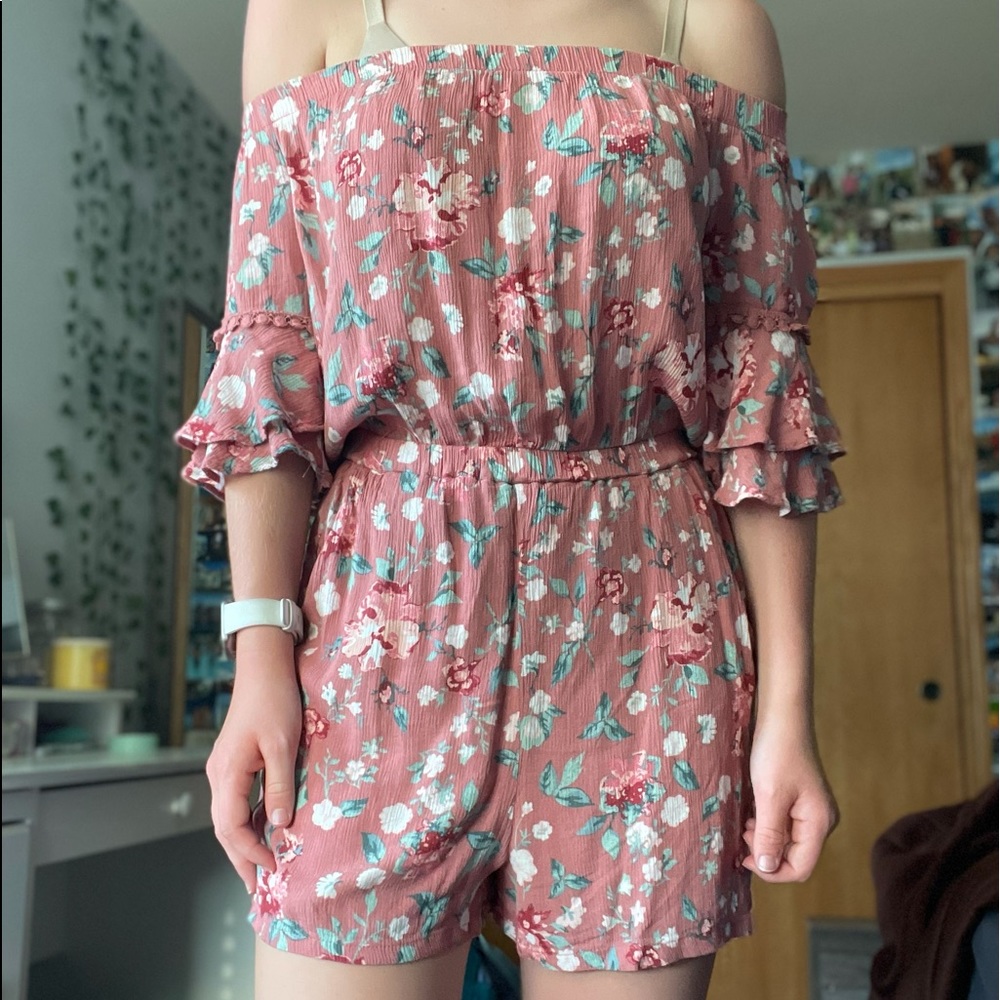 target women’s floral off shoulder romper